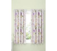 Dreams & Drapes Heritage Florette Curtains W66 x L72 (168 x 183cm) - Lilac Floral Eyelet Curtains - Lined Drapes for Bedroom & Living Room - 2 Panels - Matching Bedding Available