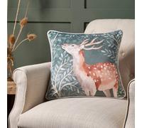 Dreams & Drapes Forest Animals Deer Print Velvet Filled Cushion