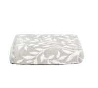 Dreams & Drapes - Grey Leaf Hand Towel (50 x 90cm) - 100% Cotton - Soft Touch & Fluffy - Vintage Floral Towel in Grey
