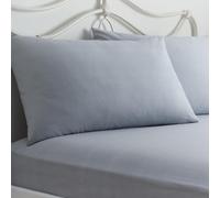 Dreams & Drapes - Grey Polka Dot Double Fitted Sheet (190 x 140 x 28cm) - 2x Pillowcases Included - Grey Bed Sheets & Pillow Cases with White Polka Dot - Grey Bedding