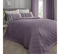 Dreams & Drapes - Hanworth - Easy Care Bedspread - Heather, 195 x 229cm, Quilted Bedspread, Purple