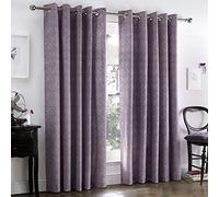 Dreams & Drapes - Hanworth Lined Eyelet Curtains - 66" Width x 72" Drop (168 x 183cm), Heather, Purple