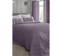 Dreams & Drapes 'Hanworth' Modern Leaves & Fauna Striped Duvet Cover Set in Lavender | Size: Single Dreams & Drapes Lavender Single