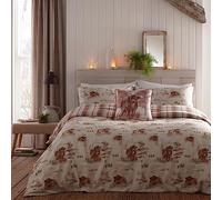 Dreams & Drapes 'Hanson Highland Cow' Brushed Cotton Duvet Cover Set in Terracotta | Size: Double Dreams & Drapes Terracotta Double