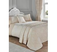 Dreams & Drapes - Ivory Floral Bedspread (240 x 220cm) - Flower Roses Bed Cover - Traditional/Vintage Quilt - Luxury Bedding Accessories - Traditional/Vintage Quilted Blanket - Imelda Collection