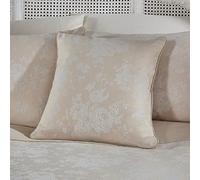Dreams & Drapes - Ivory Floral Cushion (43 x 43cm) - Jacquard Cushion in Beige Champagne Undertone - Flower Roses Cushion - Traditional/Vintage Cushion - Imelda Collection