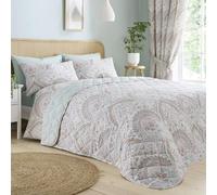 Dreams & Drapes Jacobean style Curtains - Green - W66 x L72 (168 x 183cm) - Floral Damask Design - Includes 2 Tiebacks - Pleated Moroccan Boho Style for Bedroom & Living Room