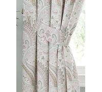 Dreams & Drapes Jacobean style Curtains - Green - W66 x L72 (168 x 183cm) - Floral Damask Design - Includes 2 Tiebacks - Pleated Moroccan Boho Style for Bedroom & Living Room