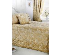 Serene - Jasmine - Easy Care Quilted Bedspread - 240x220cm | Champagne Gold