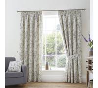 Dreams & Drapes Design - Jazmine - 100% Cotton, Fully Lined, Pencil Pleat Pair of Pencil Pleat Curtains With Tie-Backs - 46" Width x 72" Drop (117 x 183cm) in Heather