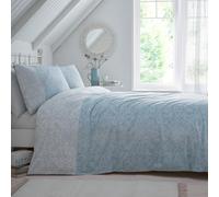 Dreams & Drapes - Light Blue Paisley Duvet Cover - Single Bedding Size (140 x 200cm) - Reversible Design - Inspired Persian Duvet Cover in Sky Blue - Light Blue Bedding with Bohemian Floral Print