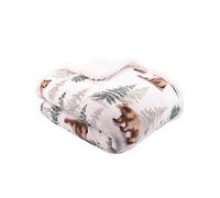 Dreams & Drapes Lodge - Bear Walks - Fleece Bedspread - 150cm x 200cm in Natural, (BRWNLZJPPD)