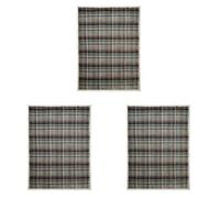 Dreams & Drapes Lodge Polyester Throw, Green, 150 x 200cm, Sherpa Reverse, Traditional Check Pattern (Pack of 3)