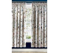 Dreams & Drapes 'Mansfield' Floral Pair of Pencil Pleat Curtains in Grey | Size: 168 cm width x 183 cm drop Dreams & Drapes Grey 168 cm width x 183 cm drop