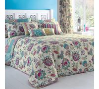 Dreams & Drapes Marinelli Floral Reversible Quilted Bedspread, Multi, 195 x 229 Cm