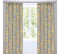 Dreams & Drapes Marinelli-Pair of Pencil Pleat Curtains with Tiebacks, Polycotton, Floral