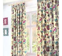 Dreams & Drapes Marinelli Pair Of Teal Pencil Pleat Curtains With Tie-Backs