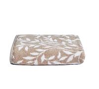 Dreams & Drapes - Natural Leaf Bath Towel (90 x 150cm) - 100% Cotton - Soft Touch - Botanical Vintage Towel in Natural - Floral Pattern - Bathroom Accessory