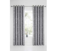 Dreams & Drapes Oriental Garden Pair of Eyelet Lined Curtains Grey