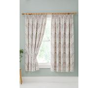Dreams & Drapes 'Palais' Pair of Pencil Pleat Curtains With Tie-Backs in Green | Size: 168 cm width x 183 cm drop Dreams & Drapes Green 168 cm width x 183 cm drop