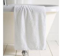 Dreams & Drapes Popcorn Check Bath Sheet White - Extra-Large Soft Absorbent 100% Cotton Jacquard Check Bathroom Towel, Quick-Dry, Durable Everyday Use Bath Sheet for Modern Home Bathrooms - White