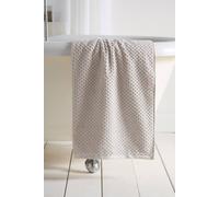 Dreams & Drapes Popcorn Check Bath Towel Natural - Soft Absorbent 100% Cotton Jacquard Textured Bathroom Towel, Quick-Dry, Durable Everyday Use Large Bath Towel for Modern Home Bathrooms - Natural