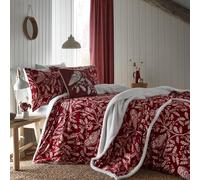 'Woodland Owls' Fleece Duvet Cover Set Dreams & Drapes Red Single