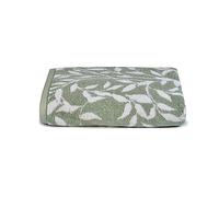 Dreams & Drapes - Sage Green Leaf Bath Sheet (90 x 150cm) - 100% Cotton - Soft Touch - Botanical Vintage Design - Sage Floral Bath Sheet - Bathroom Accessory
