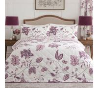 Dreams & Drapes Samira Large Floral Print Plum Quited Bedspread