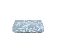 Dreams & Drapes - Blue Leaf Bath Towel (90 x 150cm) - 100% Cotton - Soft Touch & Fluffy - Botanical Vintage Towel - Blue Floral Towel - Bath Towel/Bath Sheet - Bathroom Accessory