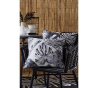 'Tahiti' Outdoor Water & UV Resistant Garden Filled Bench Cushion Dreams & Drapes Silver 43cm x 43cm