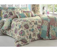 Dreams & Drapes Teal Jacobean Oriental Floral Patchwork Duvet Set & Accessories