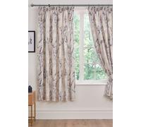 Dreams & Drapes 'Wild Stems' Pair of Pencil Pleat Curtains With Tie-Backs in Blue | Size: 168 cm width x 183 cm drop Dreams & Drapes Blue 168 cm width x 183 cm drop