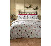 Dreams & Drapes 'Winter Robin' Plush Duvet Cover Set in Duck Egg Blue | Size: King Dreams & Drapes Duck Egg Blue King