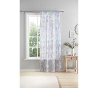 Dreams & Drapes - Purple Wisteria Single Net Curtain for Windows - W55 x L90 (140 x 228cm) - Purple Floral Window Net - White Voile Curtain for Bedroom & Living Room - White Sheer Curtains