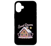 Dreams Gingerbread House Cute Pixel Candy Christmas Case for iPhone 16 Plus