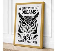 Dreams Have Wings Typography Canvas Wall Art Print 18x12 Inch