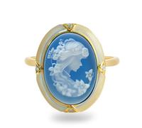 Dreams Mall Victorian Cameo Ring in Shell Frame, Antique Agate Cameos Silhouette Rings Adjustable, Vintage Retro Art Deco Cameo Jewelry for Women, No Gemstone