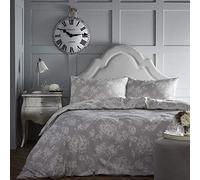 Dreams 'N' Drapes Mishka Floral Print Reversible Duvet Cover Set, Grey, Super King MHKGY51PGD