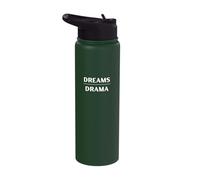 Dreams Over Drama - Minimalist Inspirational Saying Stainless Steel Insulated Water Bottle