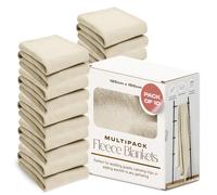 Dreamscene 10 x Plain Fleece Blankets Bulk Cream Throw, Soft Cosy Warm Throws for Sofas Bed Couch Settee Throws Wholesale Joblot Travel Garden Blanket Single Bed Throw, 120 x 150cm