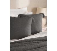 Dreamscene 45x45cm Tassel Cushion Covers Charcoal