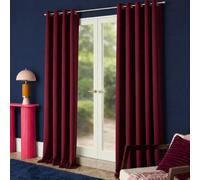 Dreamscene Blackout Curtains Burgundy 46"x54" Eyelet Thermal Lined 2 Panels