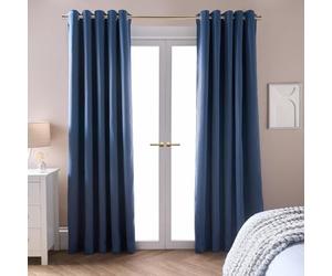 Dreamscene Blackout Curtains for Bedroom 46" x 54", Super Soft Thermal Insulated Curtain Decorative Winter Summer Blackout Eyelet Curtains for Living Room 2 Panels, Arctic Blue