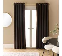 Dreamscene Brown Blackout Curtains 66" x 90", Super Soft Thermal Insulated Bedroom Curtain Decorative Winter Summer Blackout Eyelet Curtains for Living Room 2 Panels