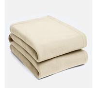 Dreamscene Cream Throw for Sofa, Super Soft Warm Cosy Plain Fleece Throw Blanket for Bed Lightweight Fluffy Single Bedspread Polar Fleece Blanket, 120 x 150cm