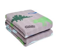 Dinosaur Fleece Blanket Kids Soft Warm Throw Dreamscene Grey 130cm x 160cm