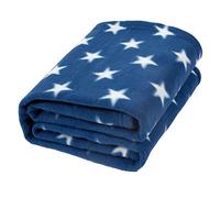 Stars Fleece Blanket Throw - Navy / 150cm