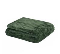 Luxury Large Waffle Honeycomb Mink Warm Throw Dreamscene Dark Green 125cm x 150cm