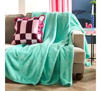 Dreamscene Fleece Blanket Throws for Sofas, Soft Cosy Warm Honeycomb Waffle Throw Blanket for Bed Couch Lightweight Faux Fur Travel Sofa Throw King Size Bed Throw, Jade Green - 200 x 240cm